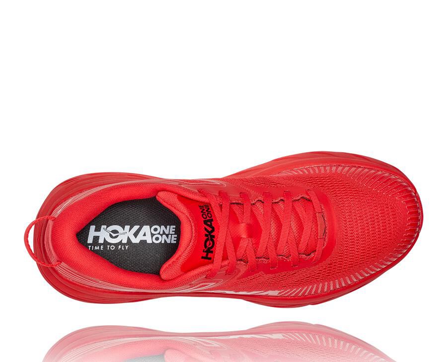 Hoka Australia One One Bondi 7 - Mens Running Shoes Red - NIEJM-2085